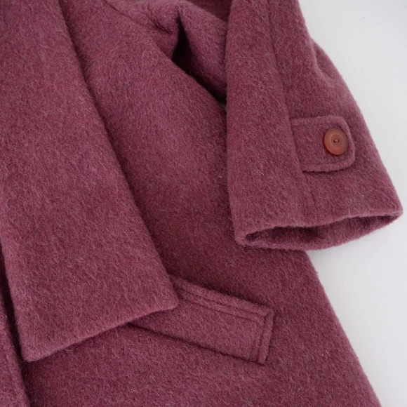 Vintage Fashion Gallery 72% Wool, 18% Mohair  Purple Single Breasted Winter Coat - Picture 8 of 15
